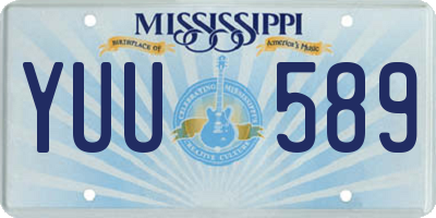 MS license plate YUU589
