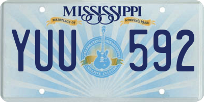 MS license plate YUU592