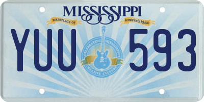 MS license plate YUU593