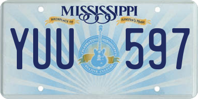 MS license plate YUU597