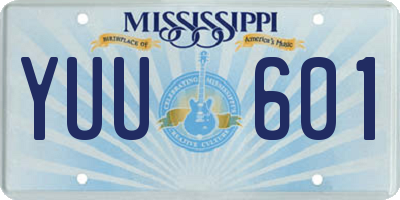 MS license plate YUU601