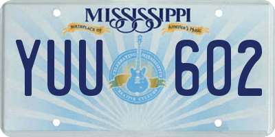 MS license plate YUU602