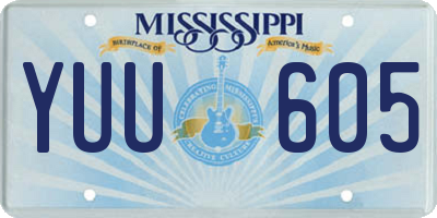 MS license plate YUU605