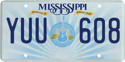 MS license plate YUU608