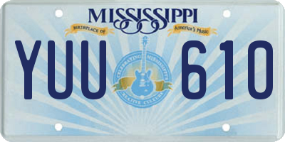 MS license plate YUU610