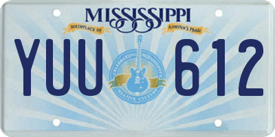MS license plate YUU612