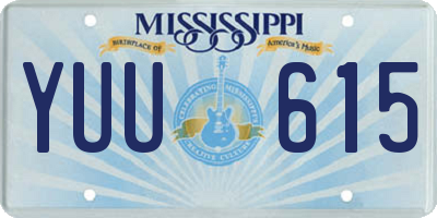 MS license plate YUU615