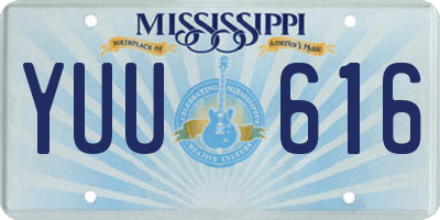 MS license plate YUU616