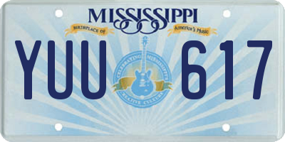 MS license plate YUU617