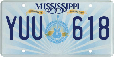 MS license plate YUU618