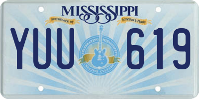 MS license plate YUU619