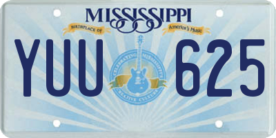 MS license plate YUU625