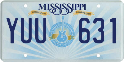 MS license plate YUU631