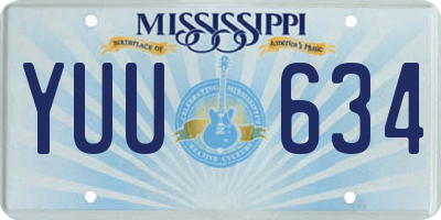 MS license plate YUU634