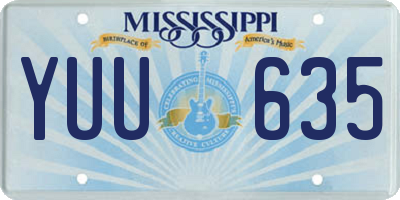 MS license plate YUU635