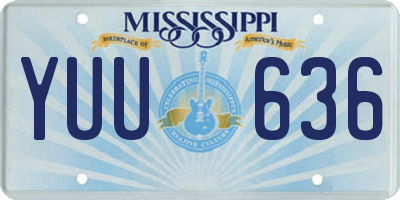 MS license plate YUU636