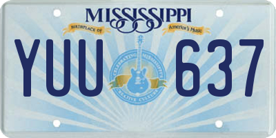 MS license plate YUU637