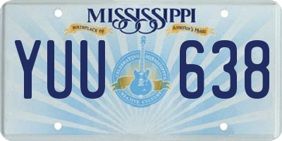 MS license plate YUU638