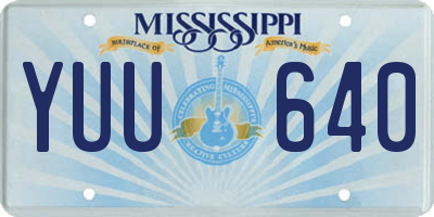 MS license plate YUU640