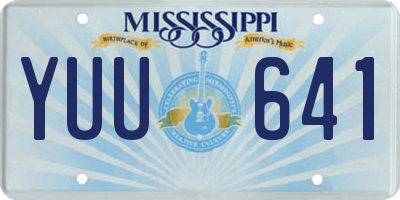 MS license plate YUU641