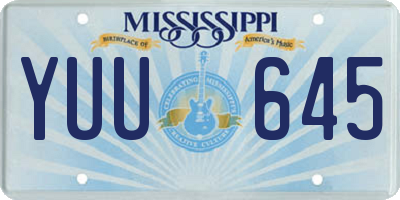 MS license plate YUU645