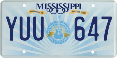 MS license plate YUU647