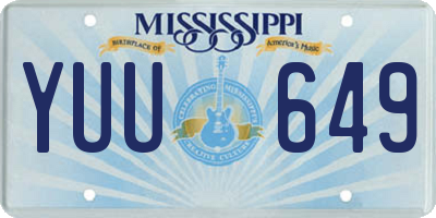 MS license plate YUU649
