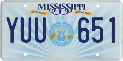 MS license plate YUU651