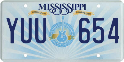 MS license plate YUU654