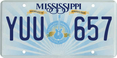 MS license plate YUU657