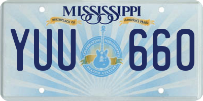 MS license plate YUU660
