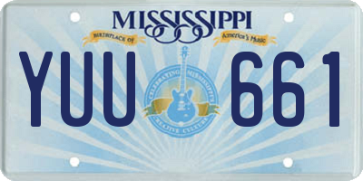 MS license plate YUU661