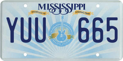 MS license plate YUU665