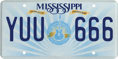 MS license plate YUU666