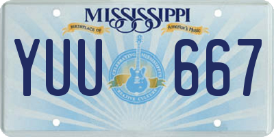 MS license plate YUU667