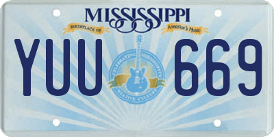 MS license plate YUU669
