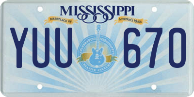 MS license plate YUU670