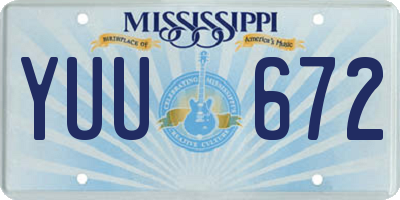 MS license plate YUU672