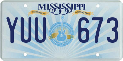 MS license plate YUU673
