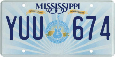 MS license plate YUU674