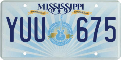 MS license plate YUU675