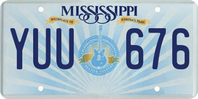 MS license plate YUU676