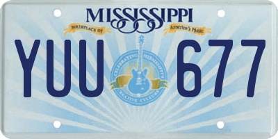 MS license plate YUU677