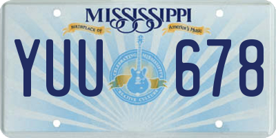 MS license plate YUU678