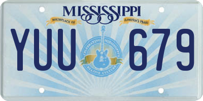 MS license plate YUU679