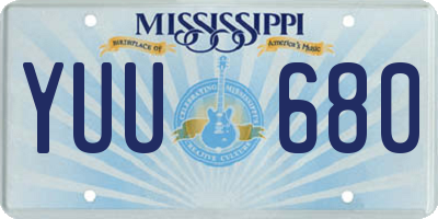 MS license plate YUU680
