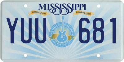 MS license plate YUU681