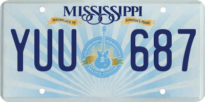 MS license plate YUU687