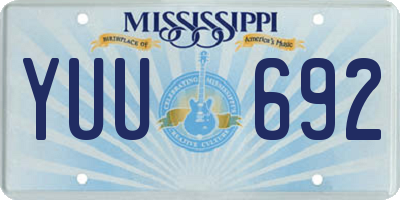MS license plate YUU692