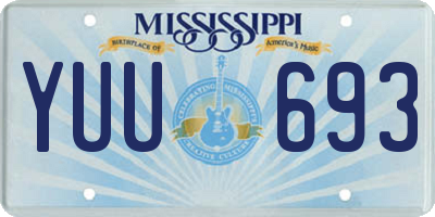 MS license plate YUU693